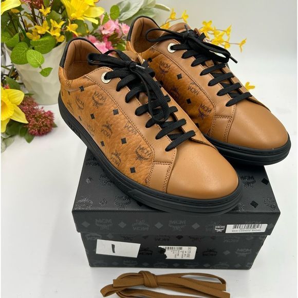 MCM Tan Leather Sneakers - Picture 1 of 9